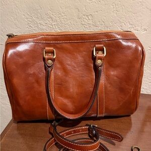 Floto Boston Satchel Honey Brown